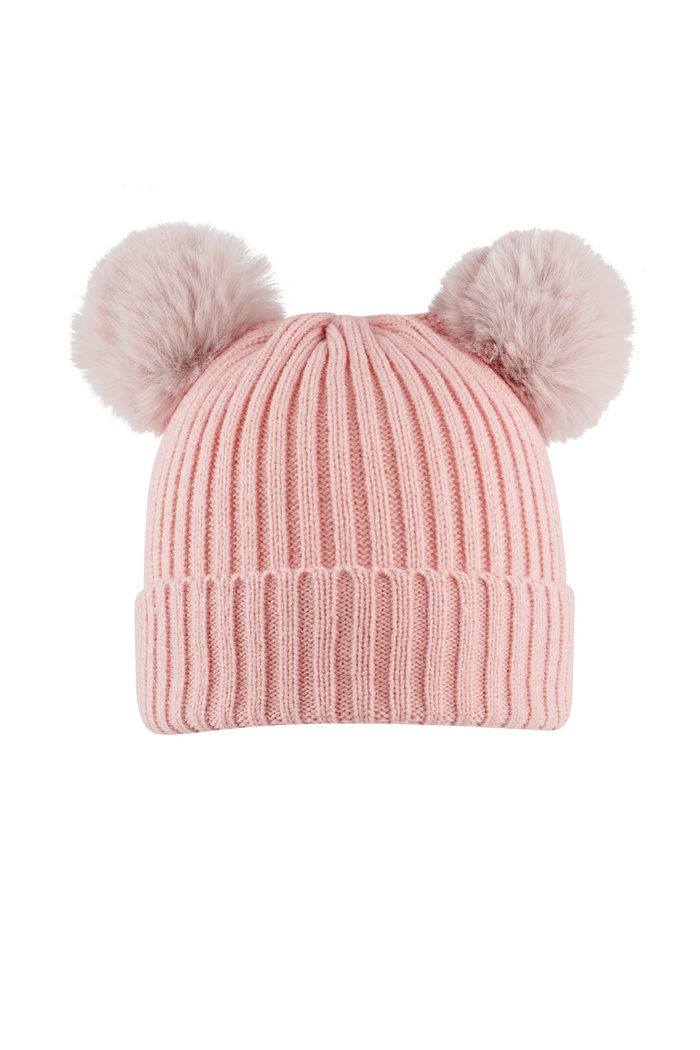 Bambini: cappello basic con palline rosa 