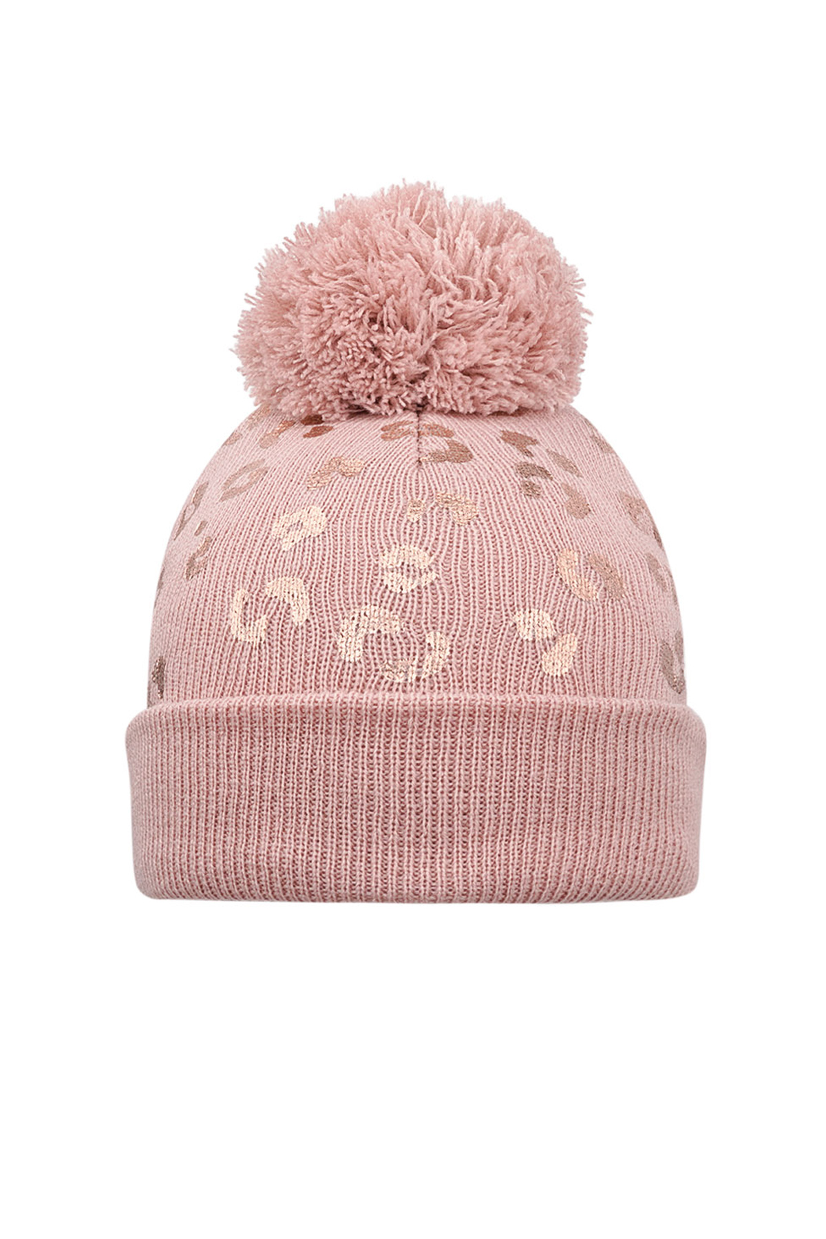 Tiger print pompom hat - pink 2