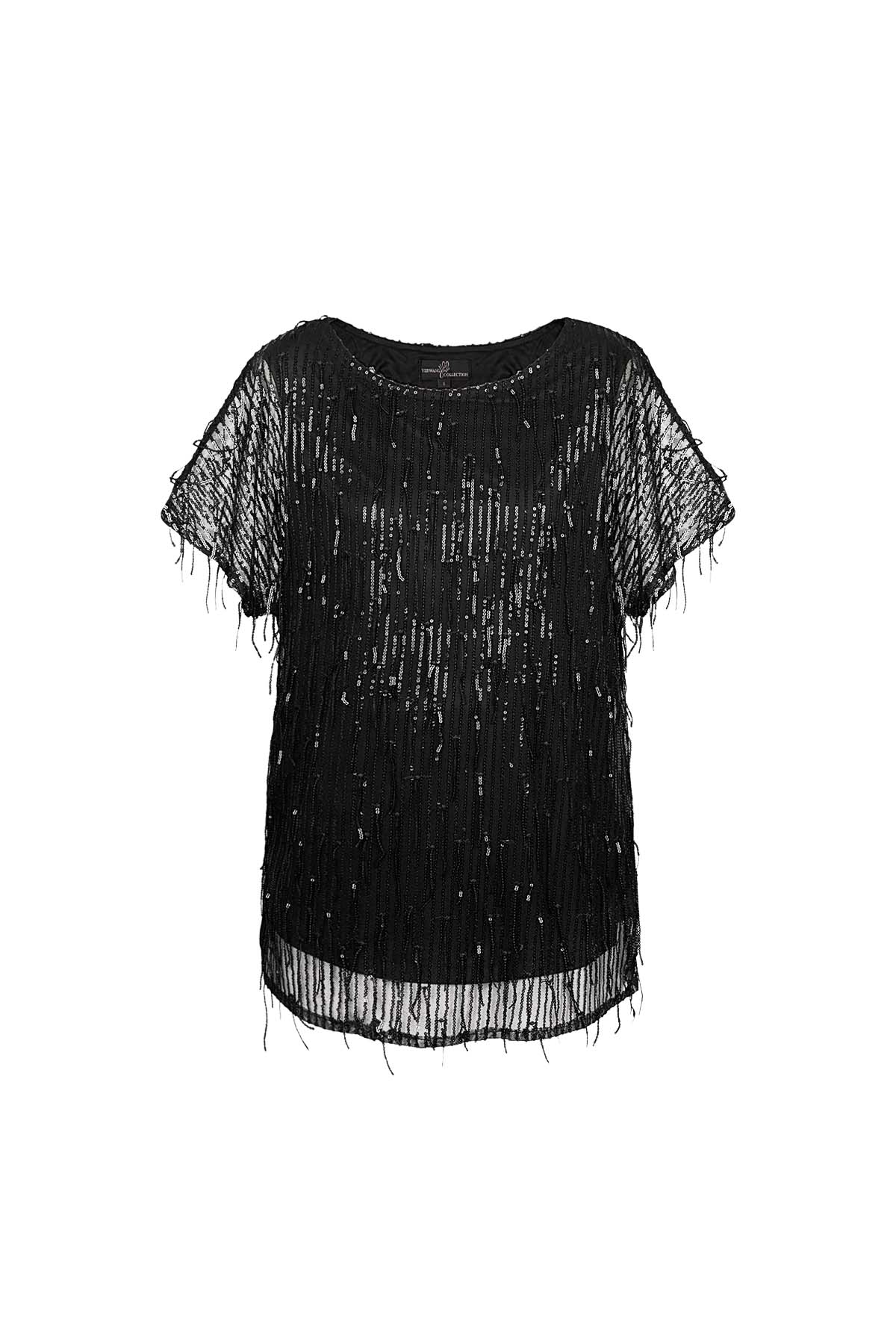 Top glamor fringes - black 2