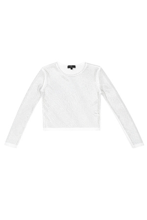 Sparkly long sleeve top - white - L h5 