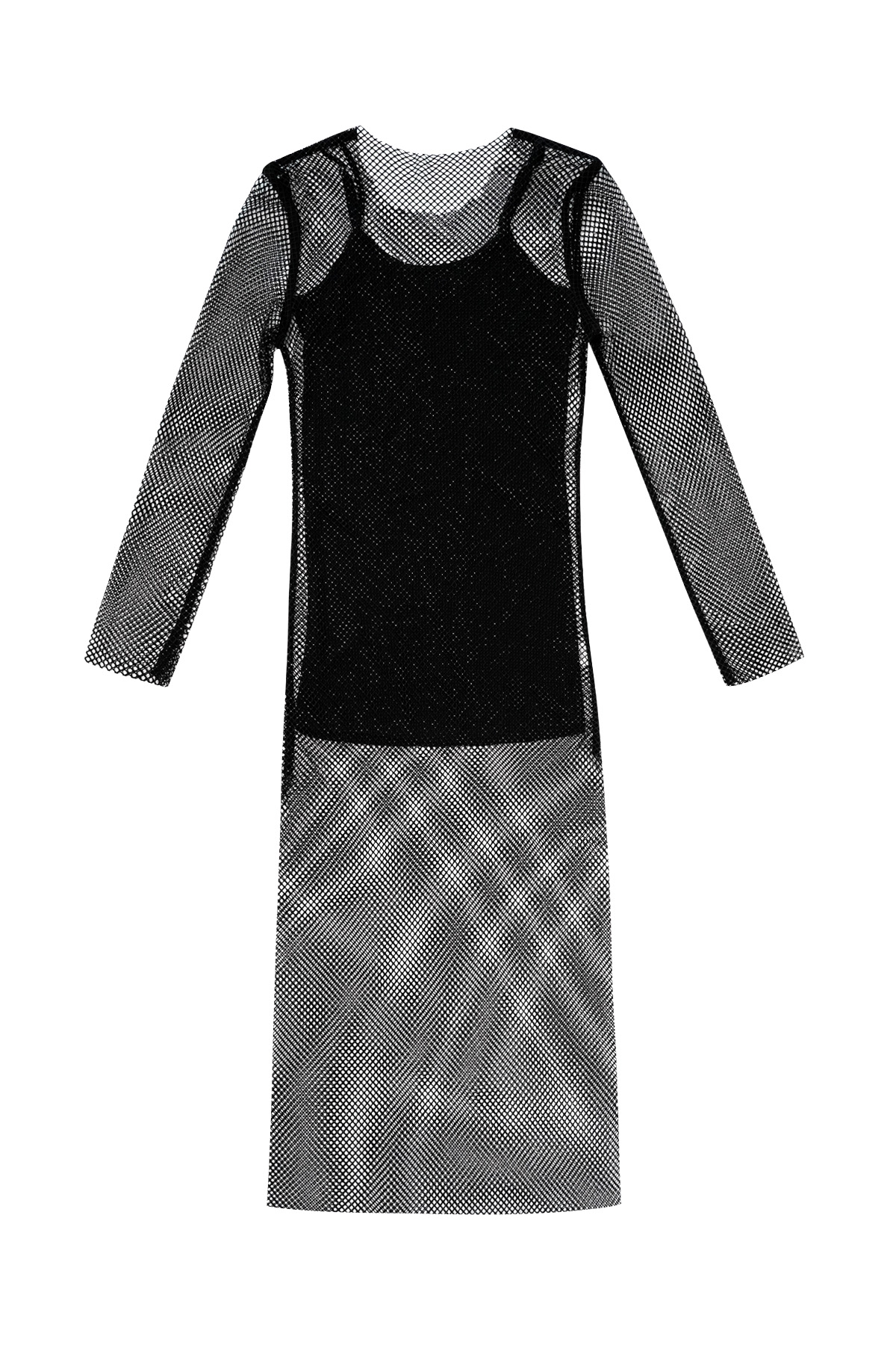 Robe longue pailletée - noir - L h5 