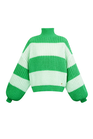 Warm knitted striped sweater - green h5 Picture7