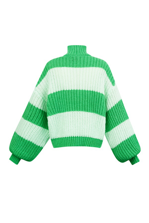 Warm knitted striped sweater - green h5 Picture9