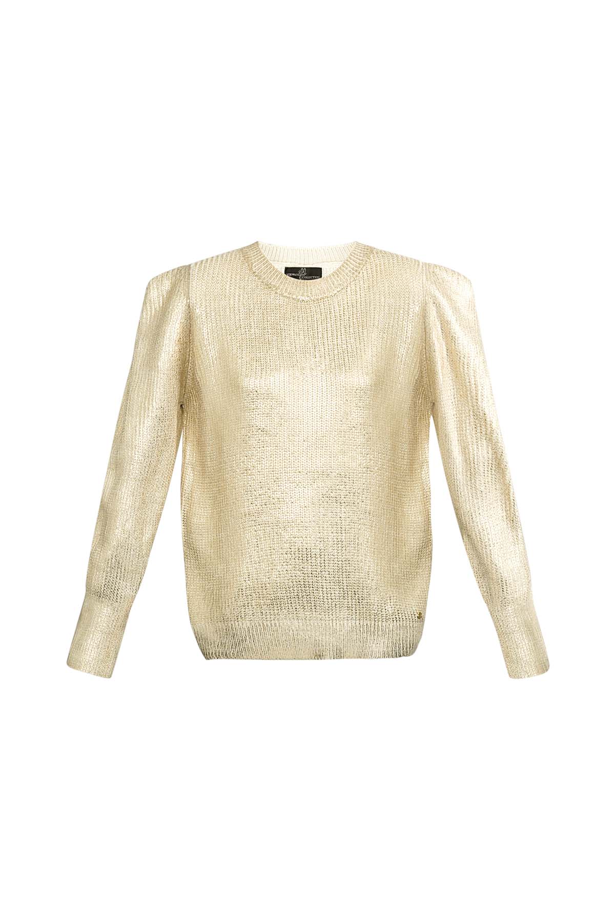 Knitted metallic city sweater - gold h5 