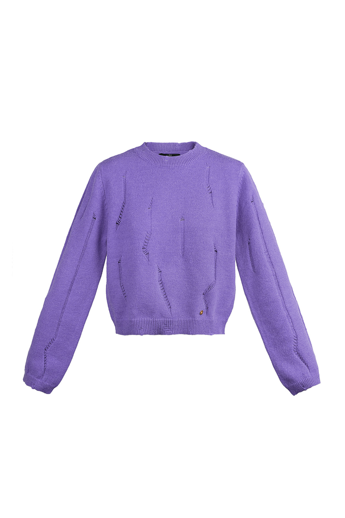 Pull tricoté avec larmes - violet h5 