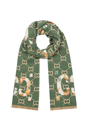 Winter scarf with c-print - green h5 