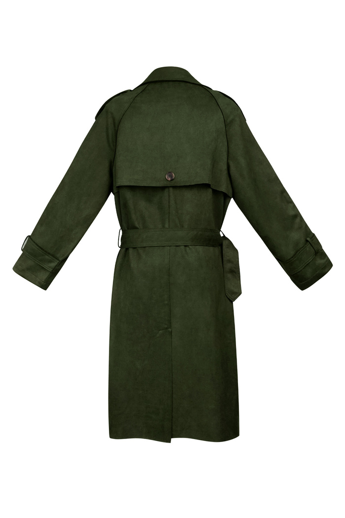 Classic trench coat suede - green M Picture7