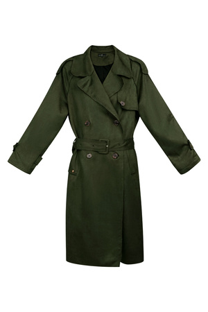 Klassischer Trenchcoat aus Wildleder – grün S h5 