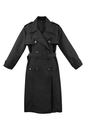 Long basic trench coat - black L h5 