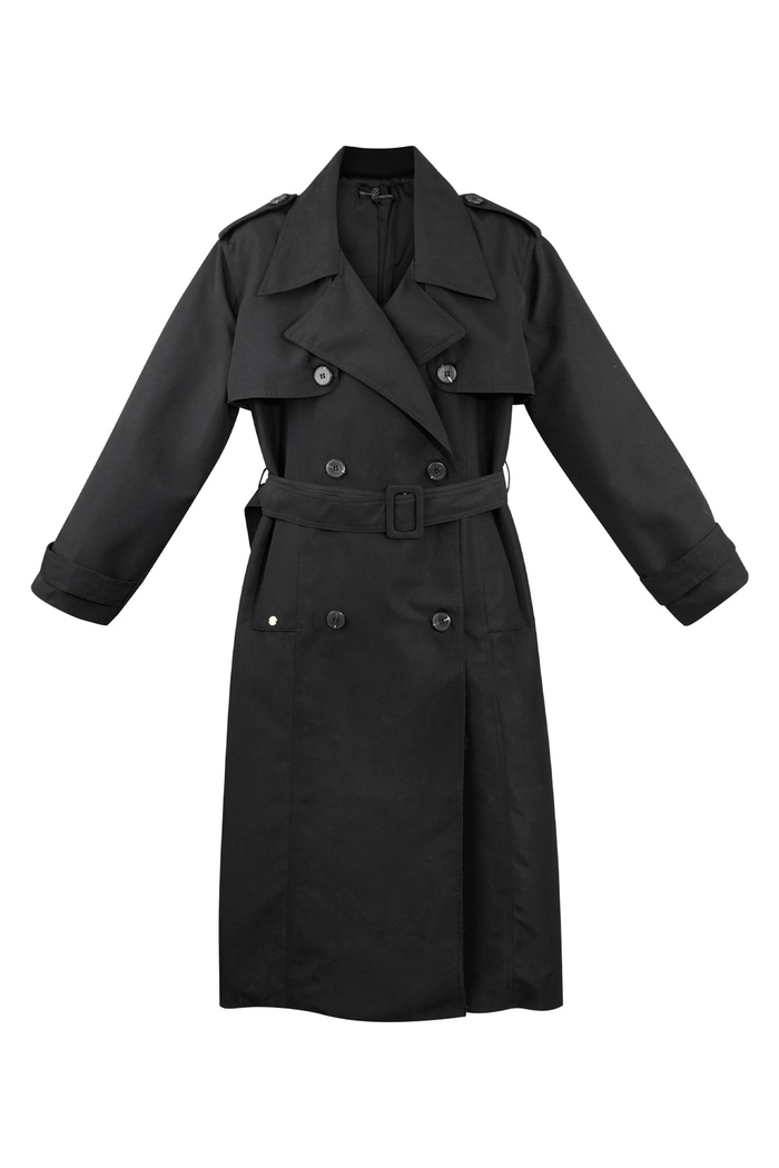 Long basic trench coat - black L 