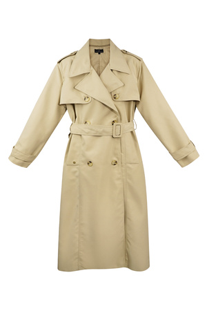 Long basic trench coat - beige M h5 
