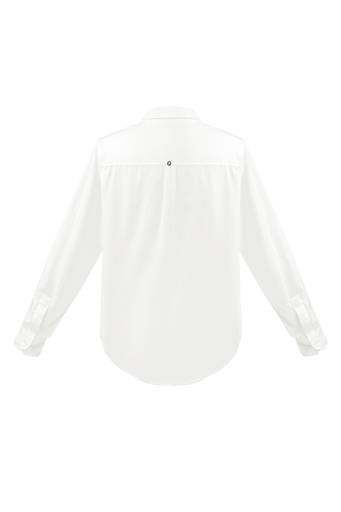 Blusa básica lisa - blanco Imagen7