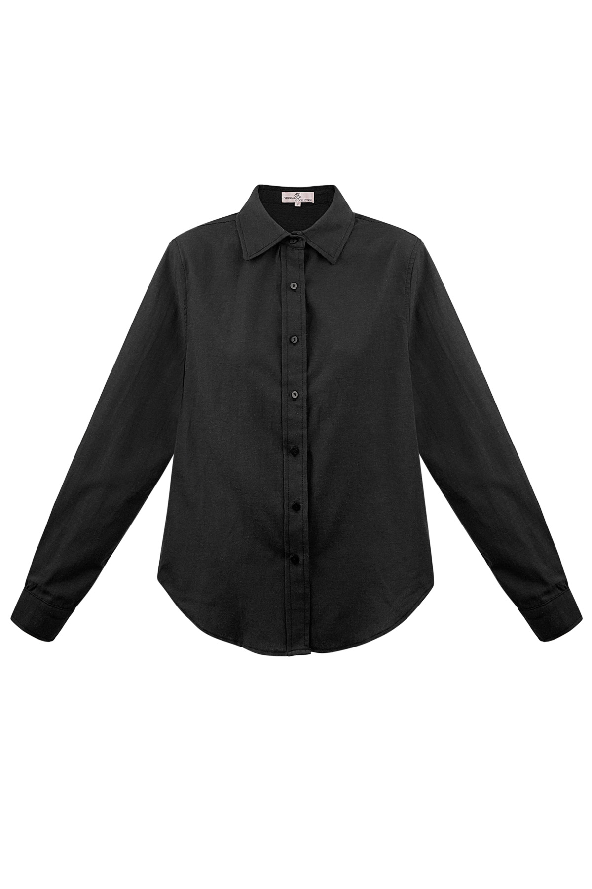 Basic blouse effen - zwart