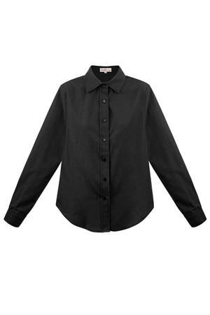 Basic blouse effen - zwart h5 