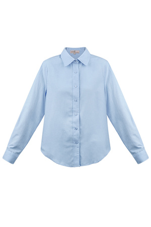 Basic plain blouse - blue h5 