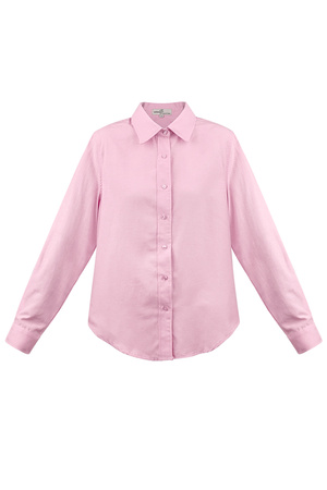 Basic plain blouse - pink h5 