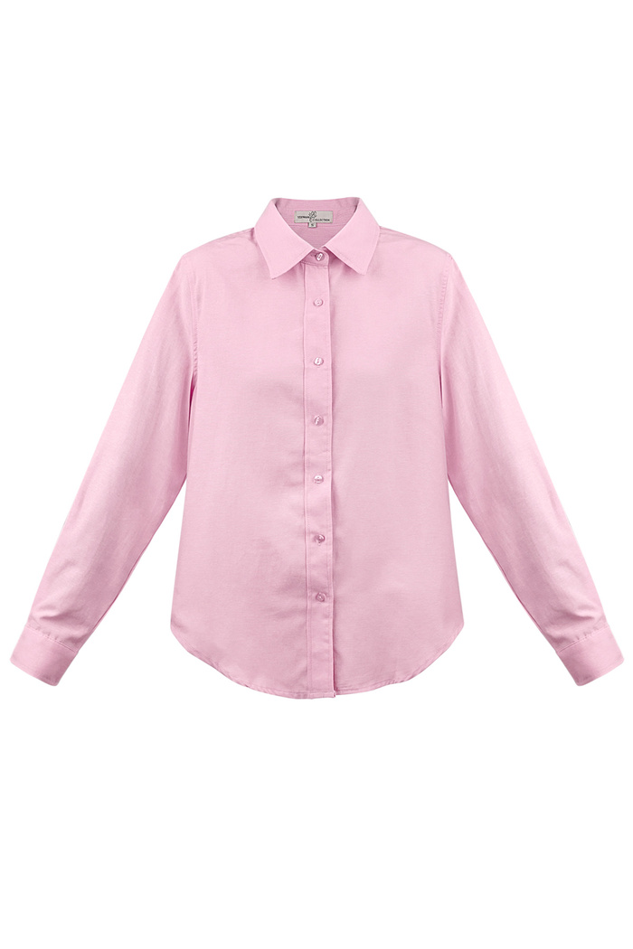 Basic effen blouse - roze 