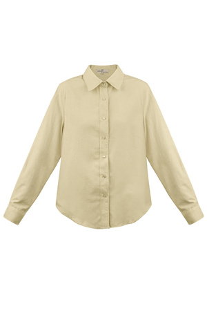 Basic blouse effen - beige h5 