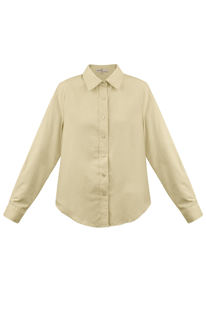Basic blouse effen - beige 