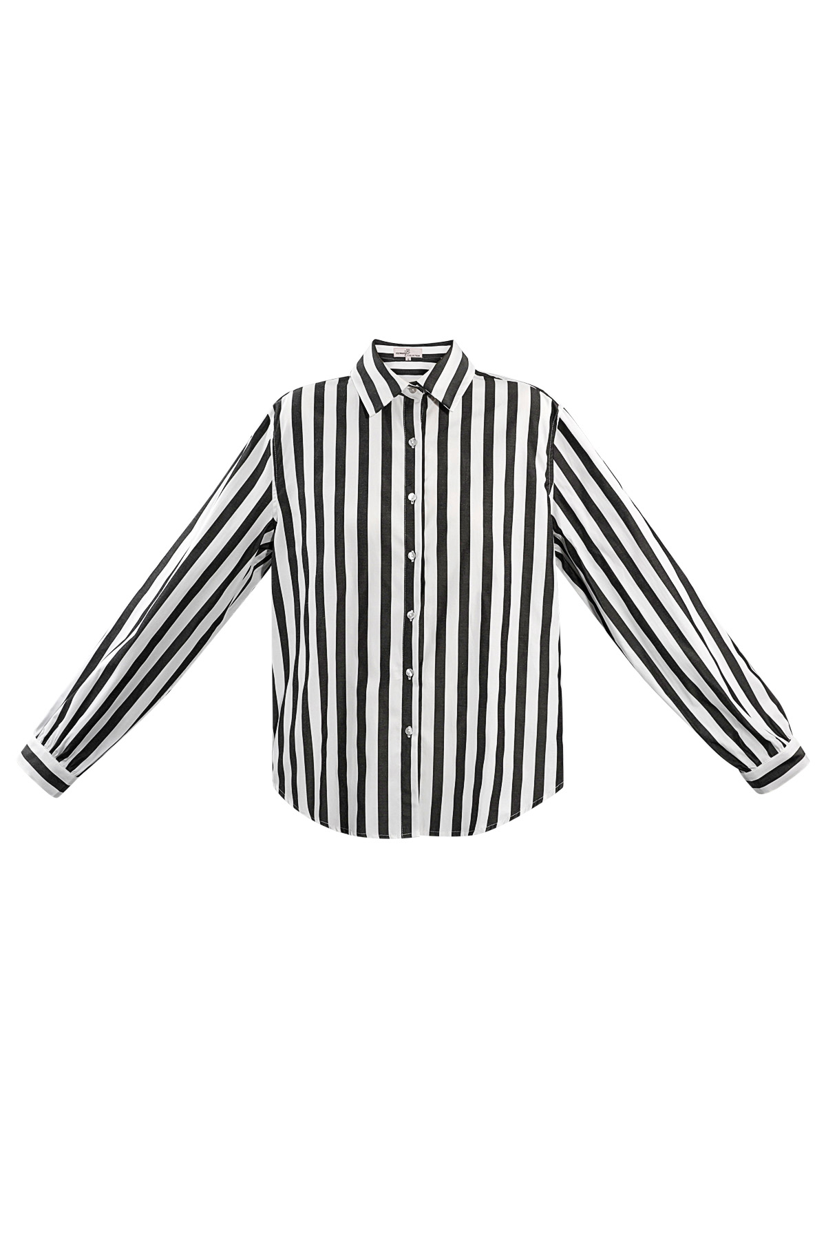 Striped casual blouse - black and white 2