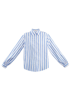 Striped casual blouse - blue h5 
