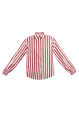 Striped casual blouse - red h5 