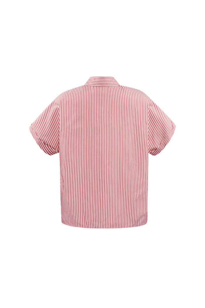 Striped blouse with short sleeves - red  Picture7