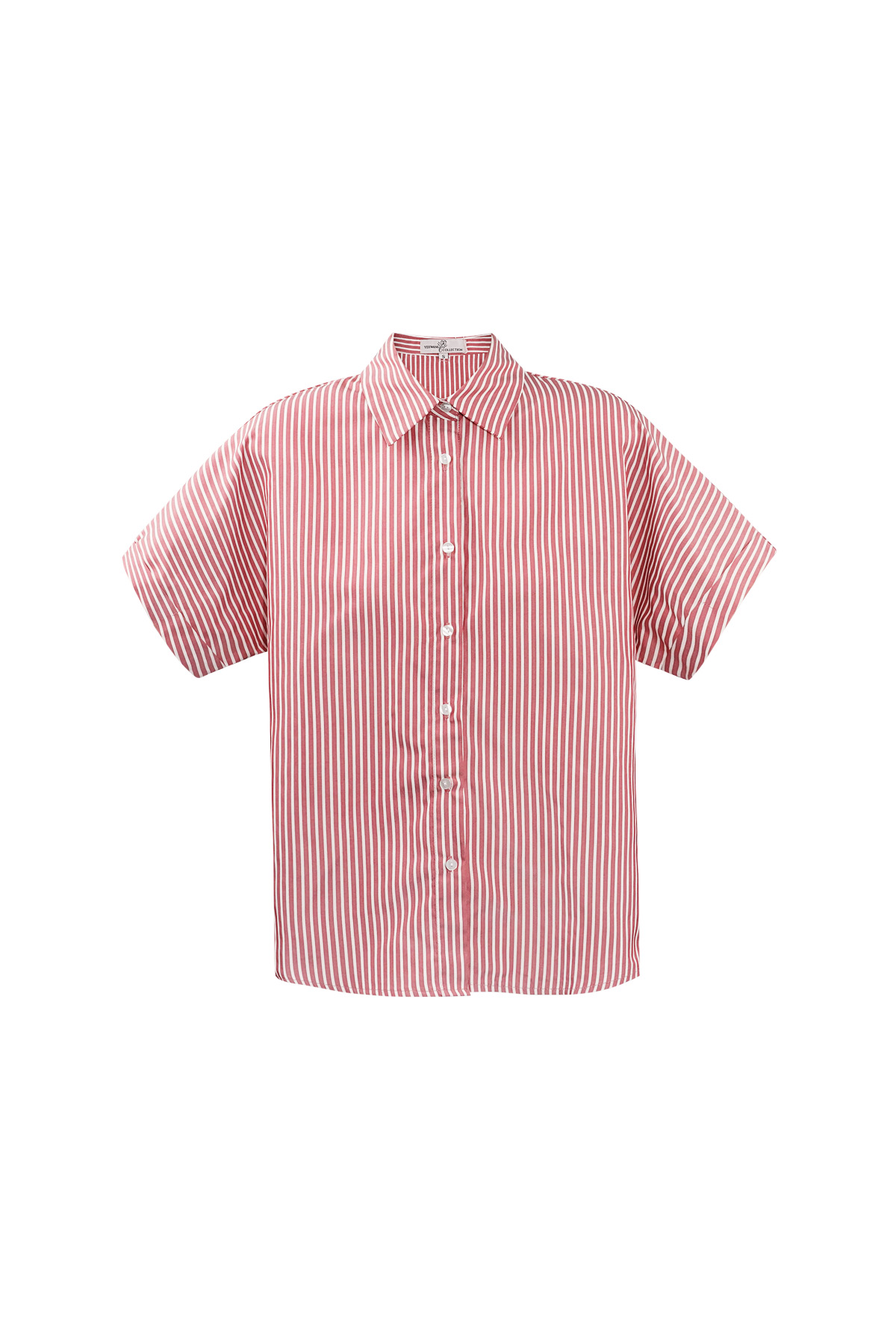 Gestreepte blouse met korte mouwen - rood  h5 