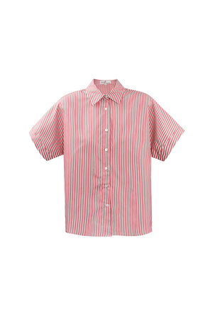 Striped blouse with short sleeves - red  h5 