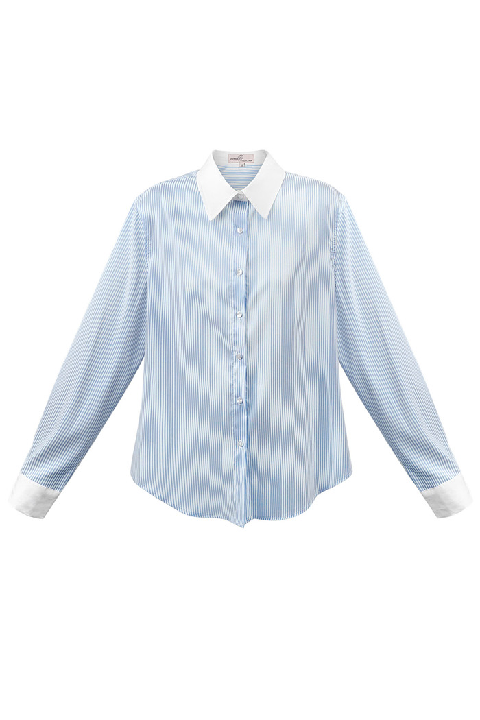 Temel bluz şeritleri - beyaz/mavi 