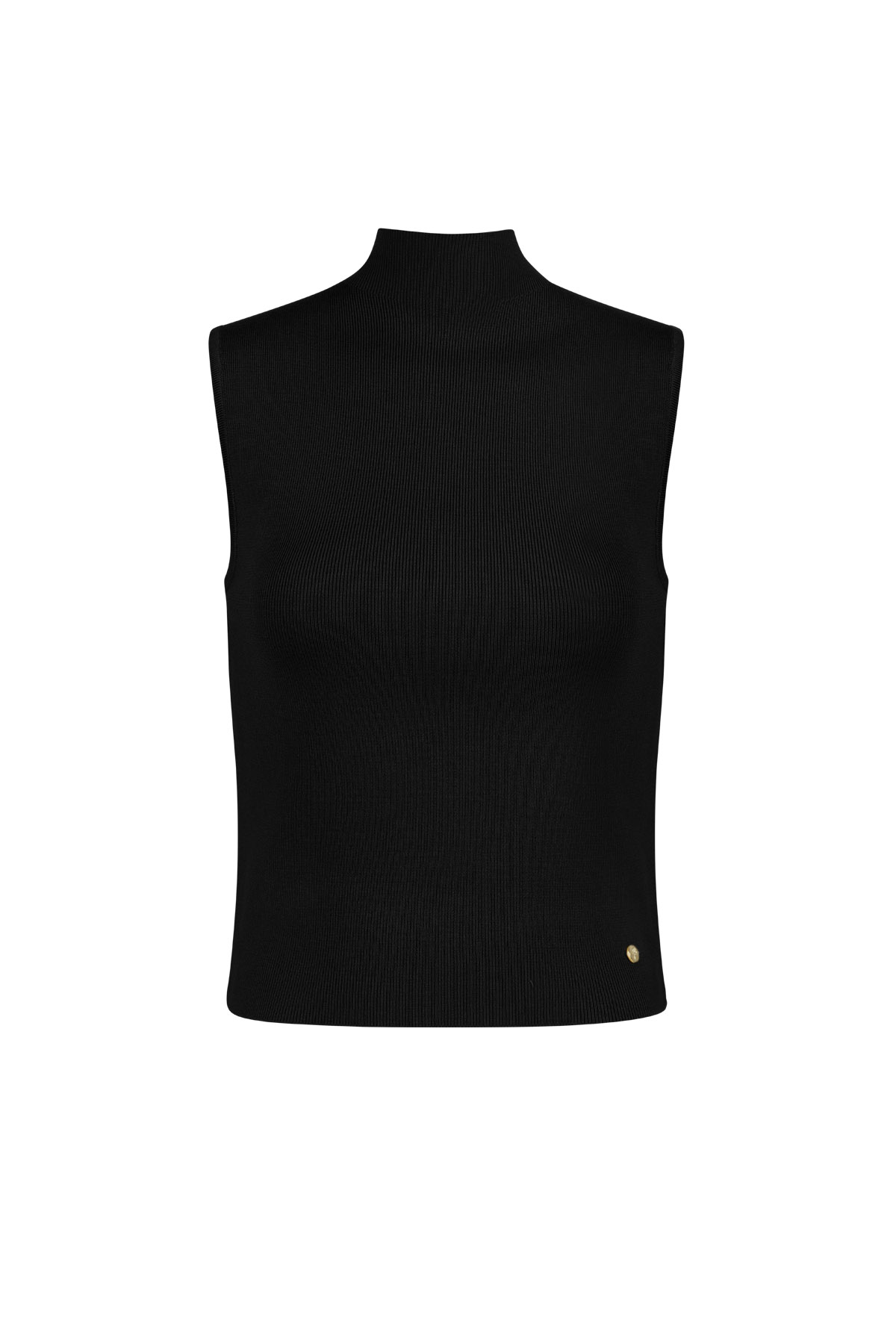 Sleeveless top with low collar small/medium – black h5 