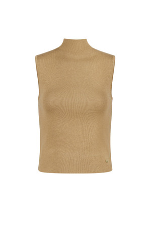 Sleeveless top with low collar small/medium – brown h5 