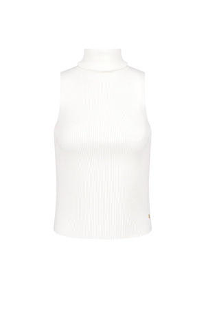 Sleeveless top with high turtleneck large/extra large – white h5 