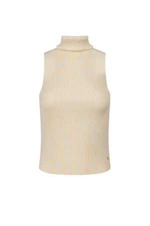 Sleeveless top with high turtleneck large/extra large – beige h5 