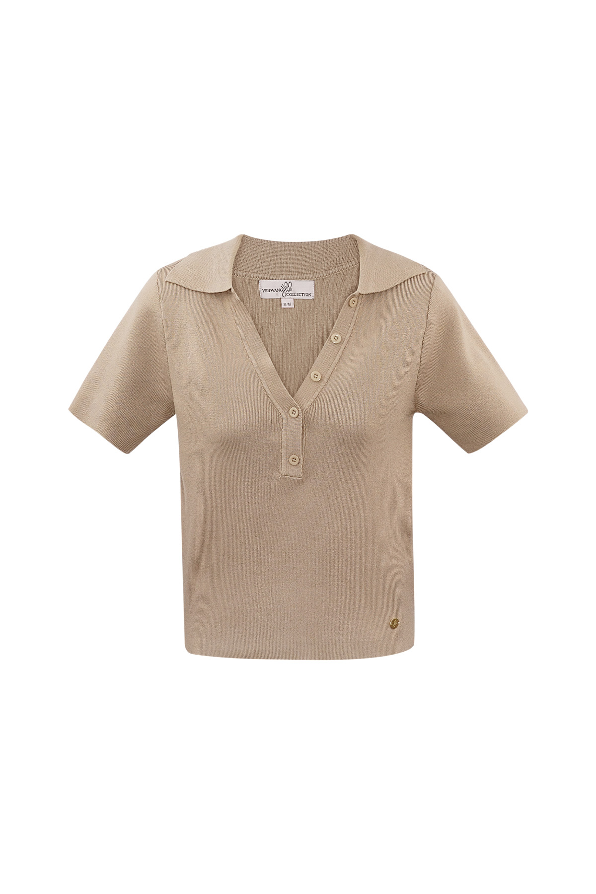 Polo demi-boutonné grand/extra large – beige