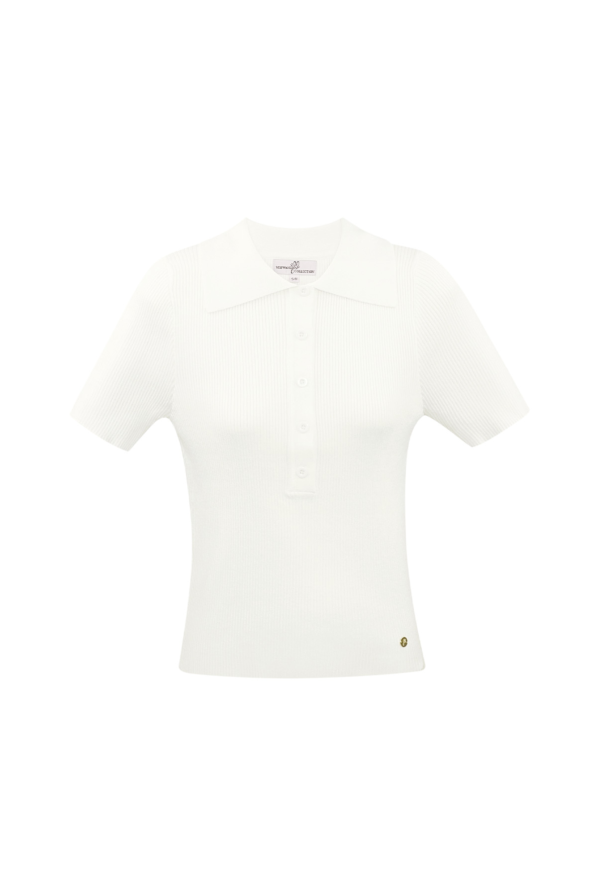 Basic-Poloshirt mit halber Knopfleiste, klein/mittelgroß – Weiß