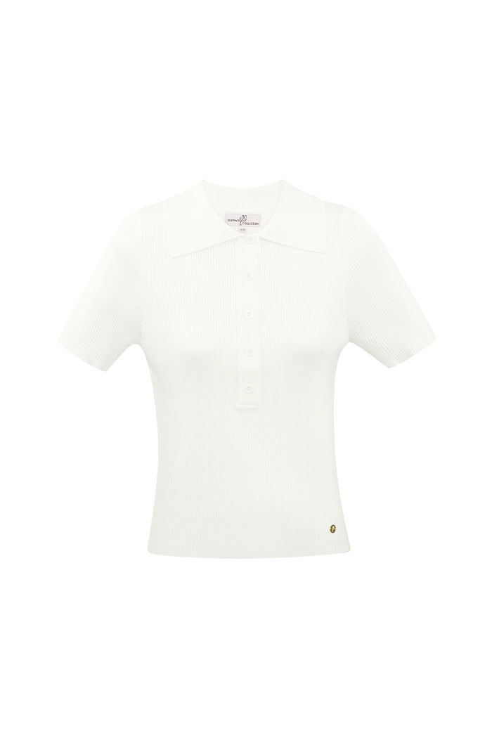 Basic-Poloshirt mit halber Knopfleiste, groß/extragroß – weiß 