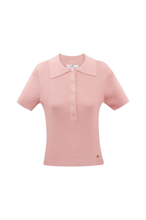 Basic polo half button up large/extra large – pink h5 