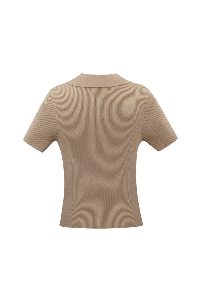 Basic-Poloshirt mit halber Knopfleiste, klein/mittelgroß – Beige Bild7