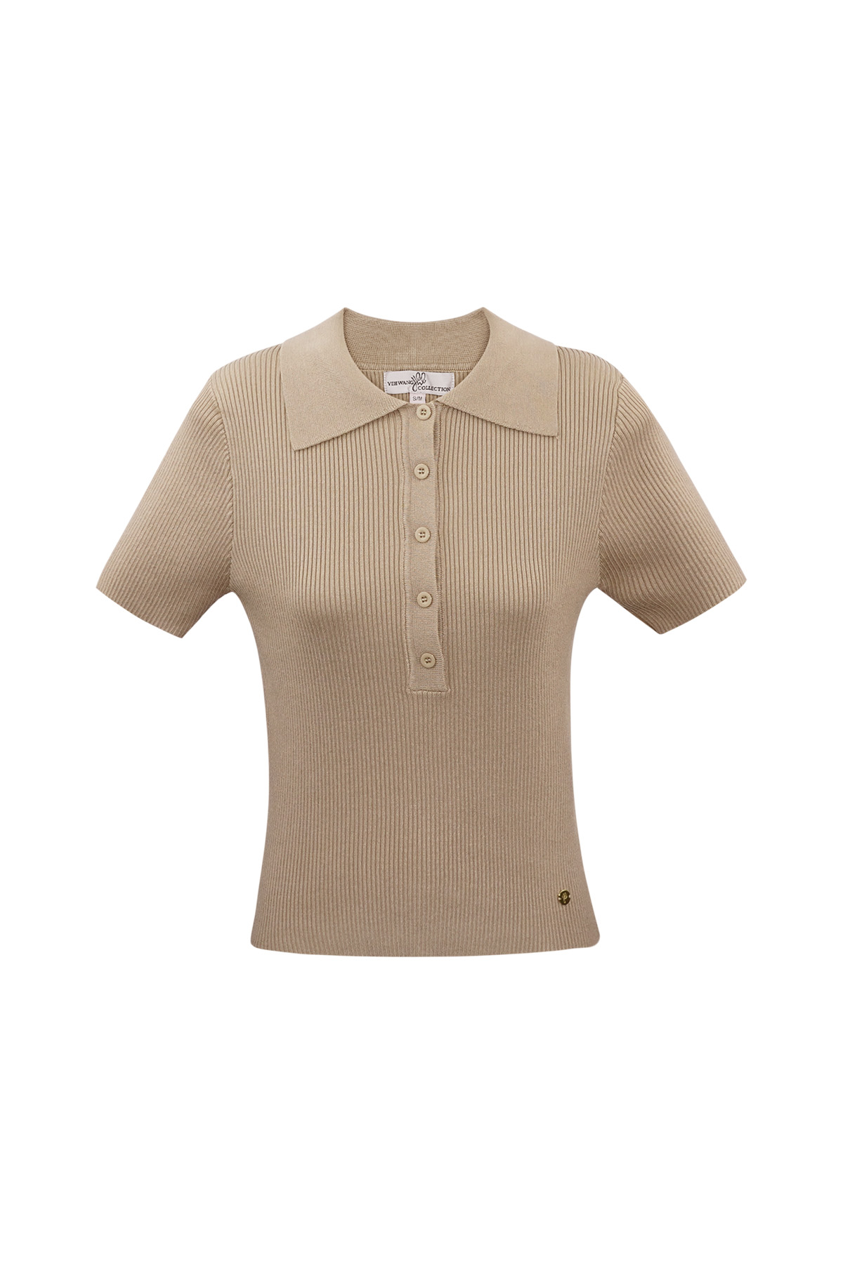 Basic polo half button up small/medium - beige 2