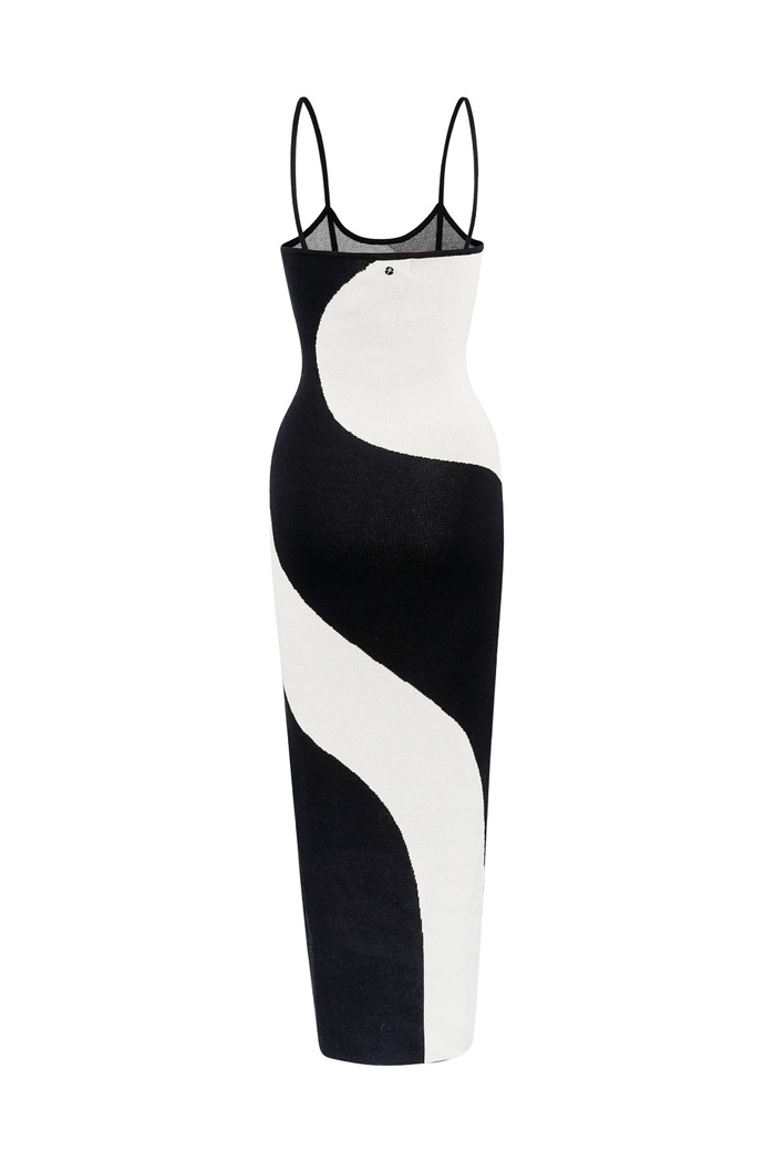 Kleid mit Bio-Print – Schwarz und Weiß Bild7