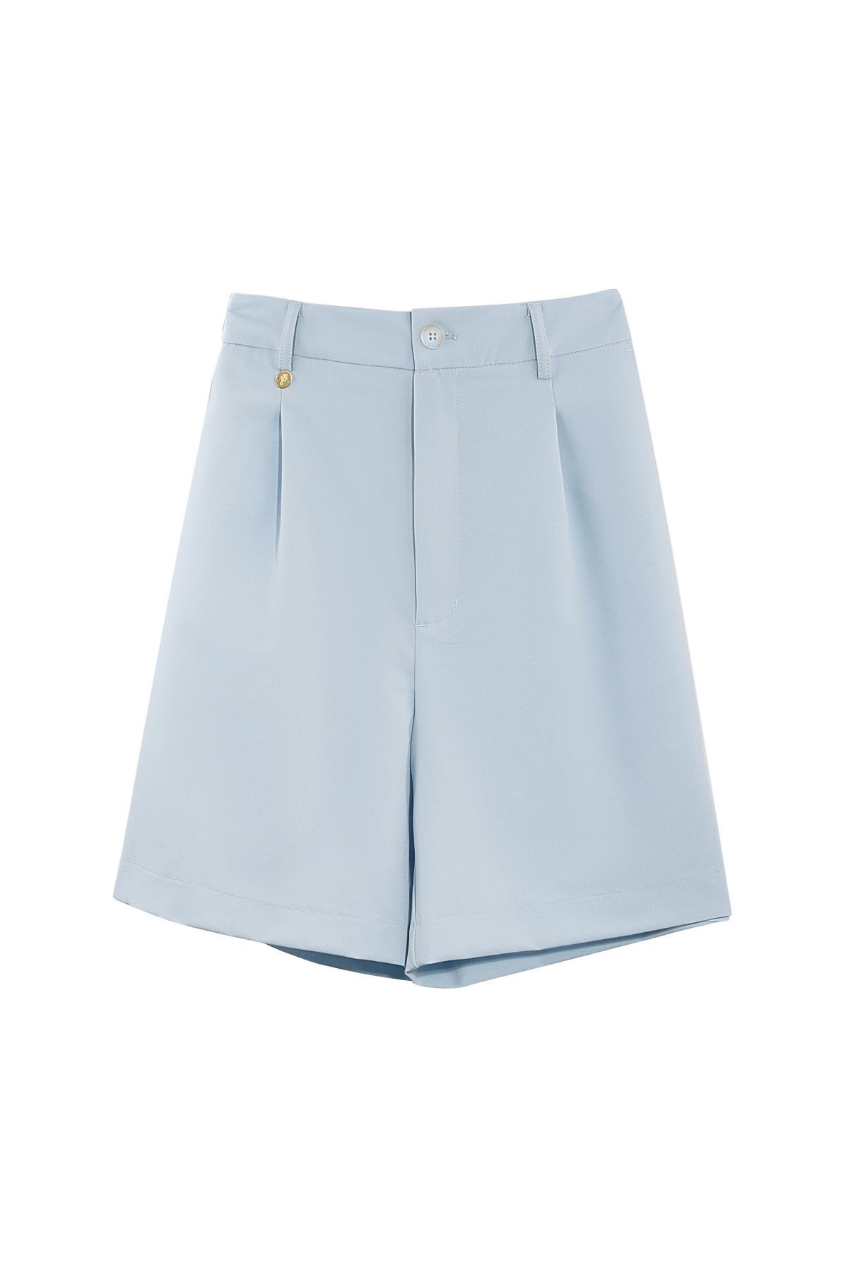 Shorts with pleats - light blue  2