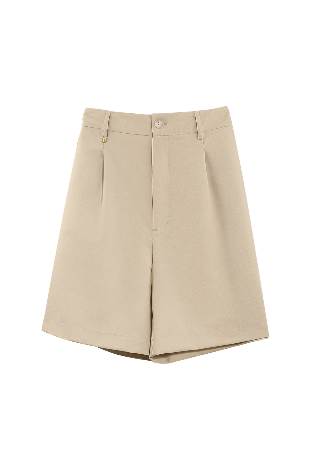 Shorts with pleats - beige 
