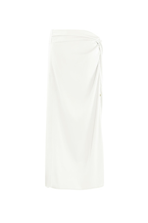 Falda larga anudada - blanco  h5 