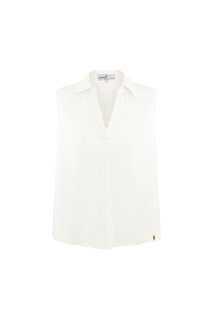 Blusa sin mangas con escote en pico - blanco  h5 