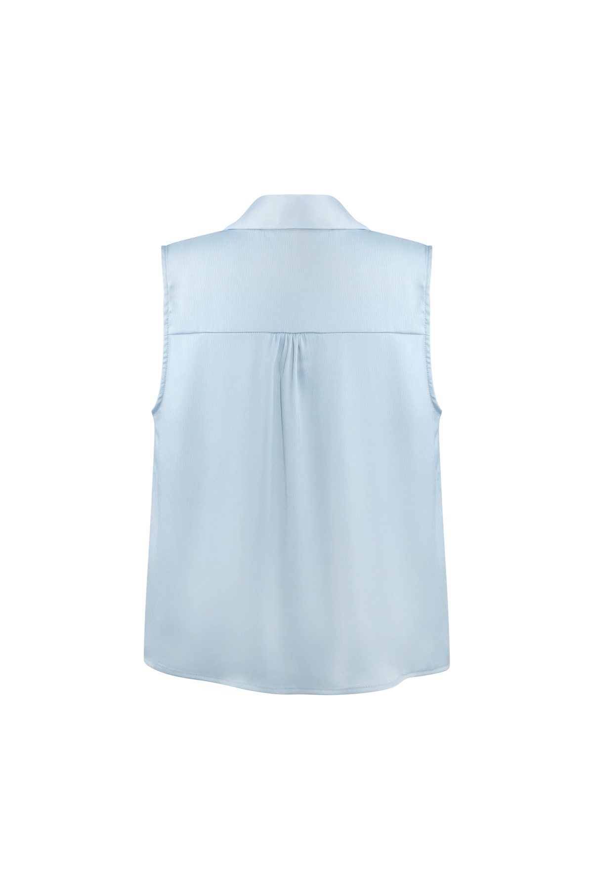 Sleeveless blouse with v-neck - light blue 