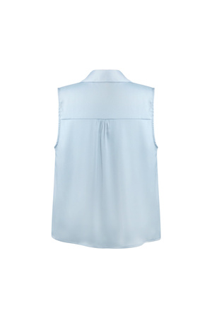 Blusa sin mangas con escote en pico - azul claro  h5 Imagen2