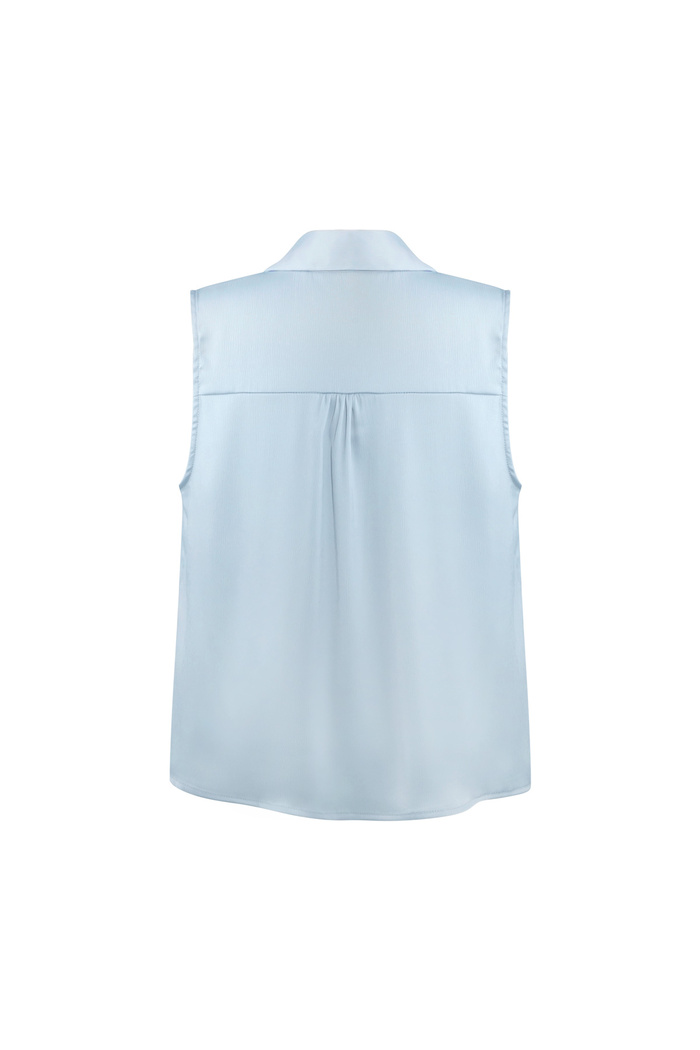 Blusa sin mangas con escote en pico - azul claro  Imagen2