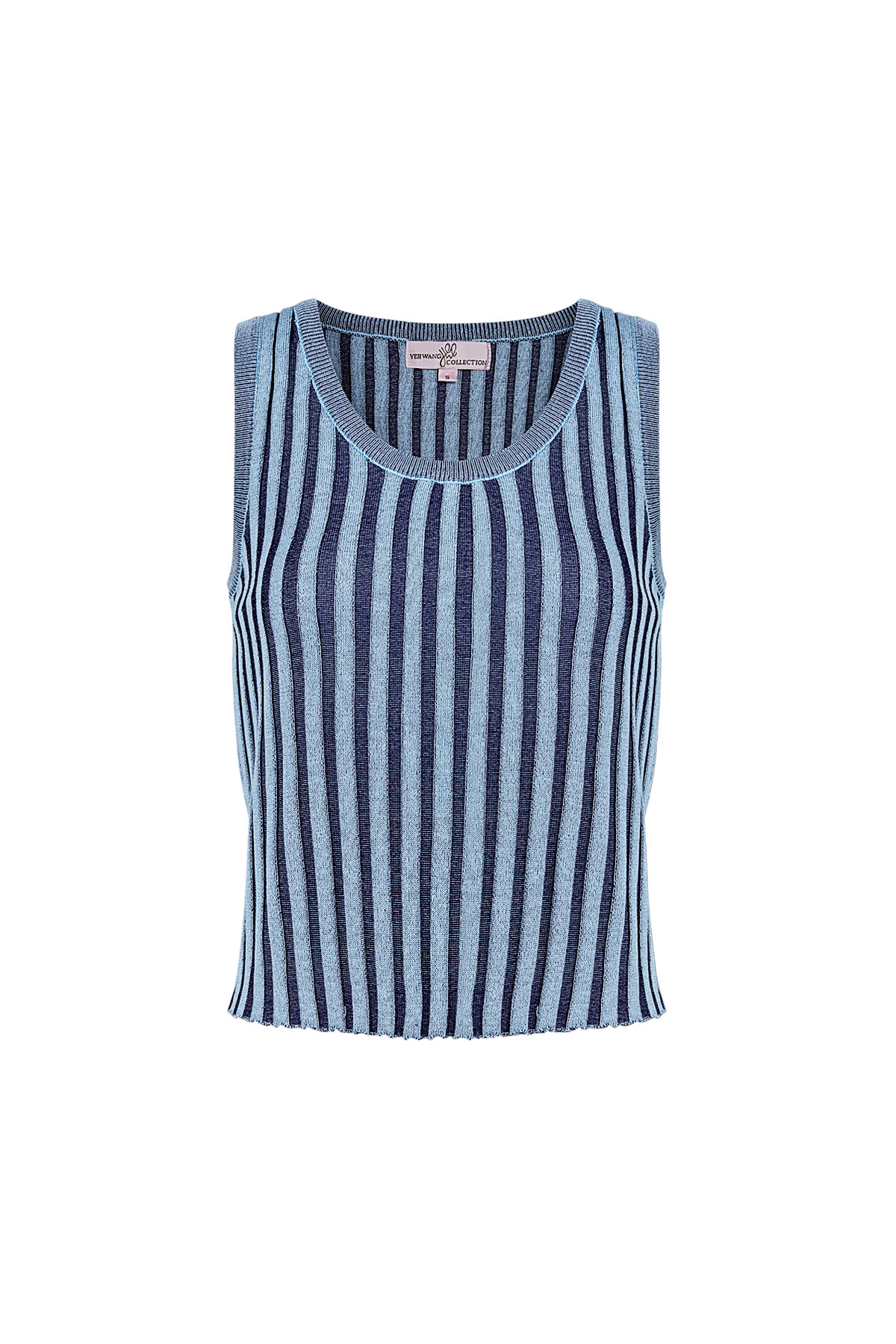 Sleeveless, striped top medium – blue h5 