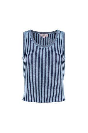 Sleeveless, striped top large – blue h5 